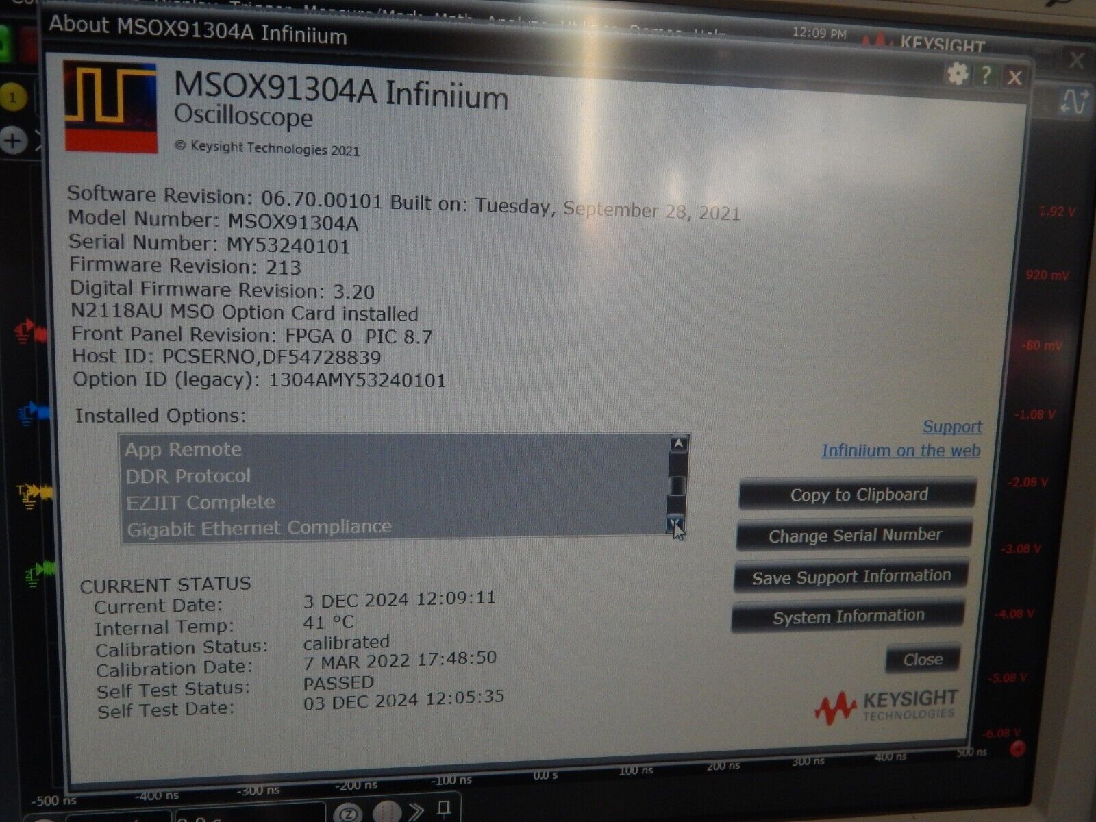 Keysight Infiniium MSOX92504A 25GHz Mixed Signal Oscilloscope Z540 cal 12/2024 Keysight Infiniium MSOX92504A 25GHz Mixed Signal Oscilloscope Z540 cal 12/2024